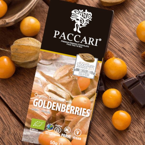 PACCARI Bio Schokolade 60 % mit Physalis 50 g